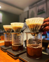 Close-up of dessert on table