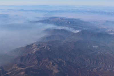 Aerial view of dramatic landscape