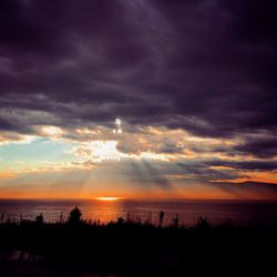 Scenic view of sea at sunset