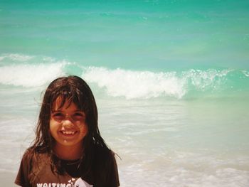 Portrait of woman in sea