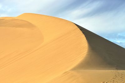 Sand dunes in a desert