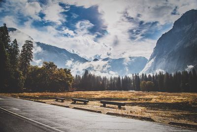 Scenic view of mountains against sky