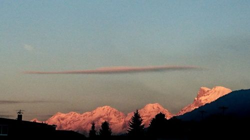 Low angle view of sky during sunset