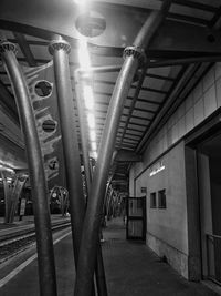 Illuminated railroad station