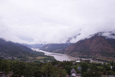 Scenic view of mountains against sky