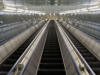 Low angle view of escalator