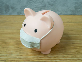 High angle view of stuffed toy on table