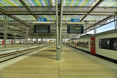 Train at railroad station platform