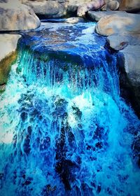 Water splashing on rocks