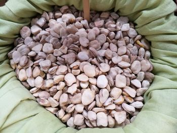 High angle view of coffee beans