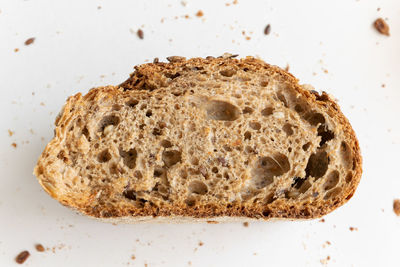 High angle view of bread in plate