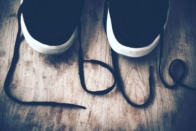 High angle view of coffee on table