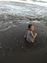 Little girls who love to play on the beach