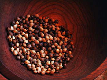 Directly above shot of food in bowl on table