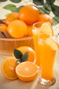 Orange fruits on table