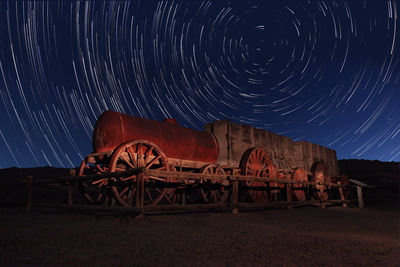 Built structure against sky at night