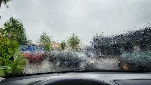 Close-up of waterdrops on glass