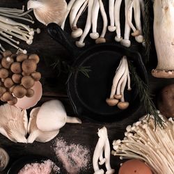 High angle view of food on table