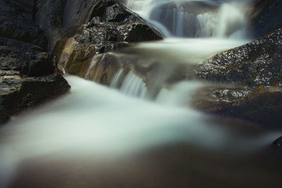 Scenic view of waterfall