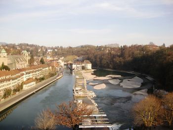 View of canal along buildings