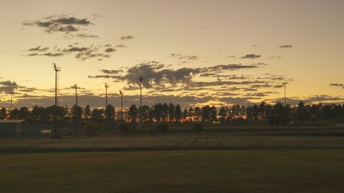 Scenic view of landscape at sunset