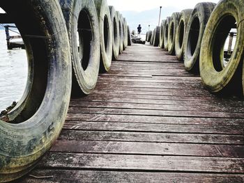 Row of wooden structure