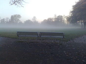 Empty bench in park