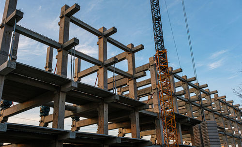 Concrete beams on construction site