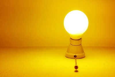 Close-up of illuminated lamp