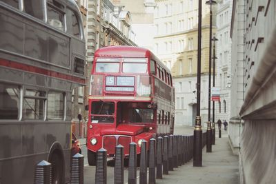 View of bus in city