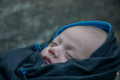 Close-up portrait of a boy sleeping