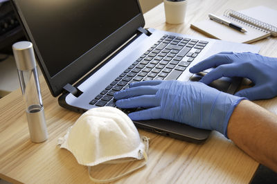 Man working on table