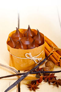 Close-up of food on table