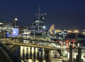Illuminated cityscape at night