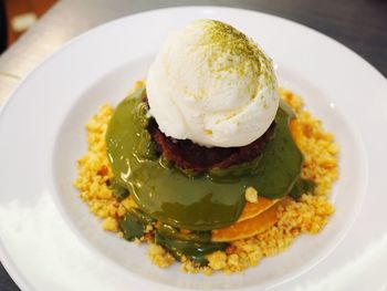 Close-up of ice cream in plate