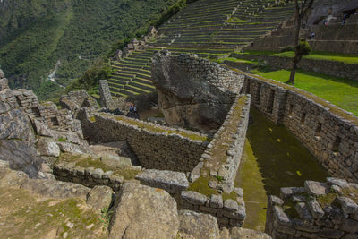 High angle view of farm