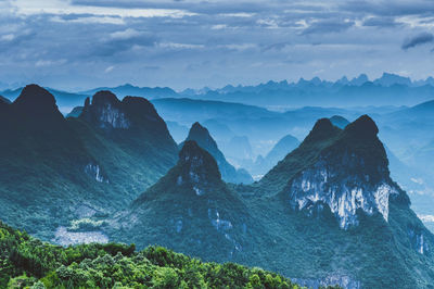 Scenic view of mountains against sky