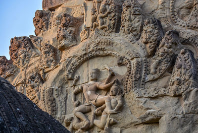 Low angle view of buddha statue