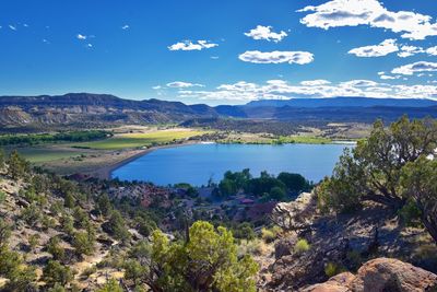 Escalante petrified forest state park views from hiking trail of the surrounding area lake utah