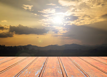Scenic view of mountains against sky during sunset