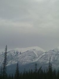 Scenic view of snow covered mountains