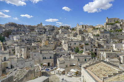 High angle view of townscape against sky