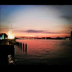 Scenic view of sea at sunset