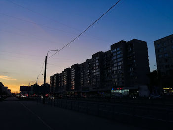 View of city at sunset