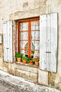 Closed door of old building