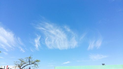 Low angle view of blue sky and clouds