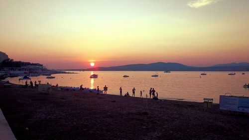 Scenic view of sea at sunset