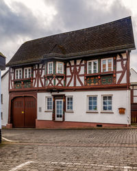 Picturesque german medieval colorful architecture in bad camberg, hesse, germany