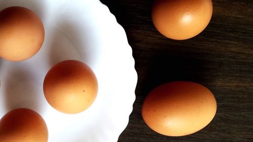 Directly above shot of eggs on table