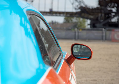 Close-up of side-view mirror